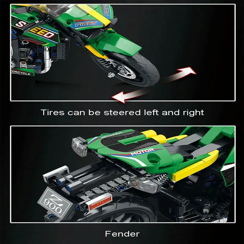 Tech MOC Kawasaki Z900 Racing Motorcycle Bricks Toys 82004