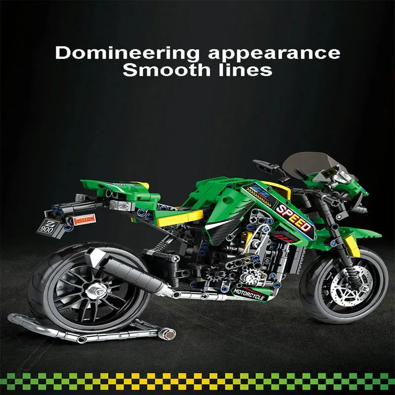 Tech MOC Kawasaki Z900 Racing Motorcycle Bricks Toys 82004