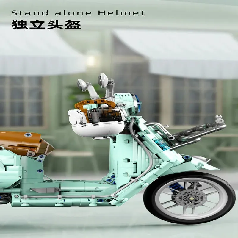 Tech MOC T4025B Vespa Classic 300 Motorcycle Bricks Toys