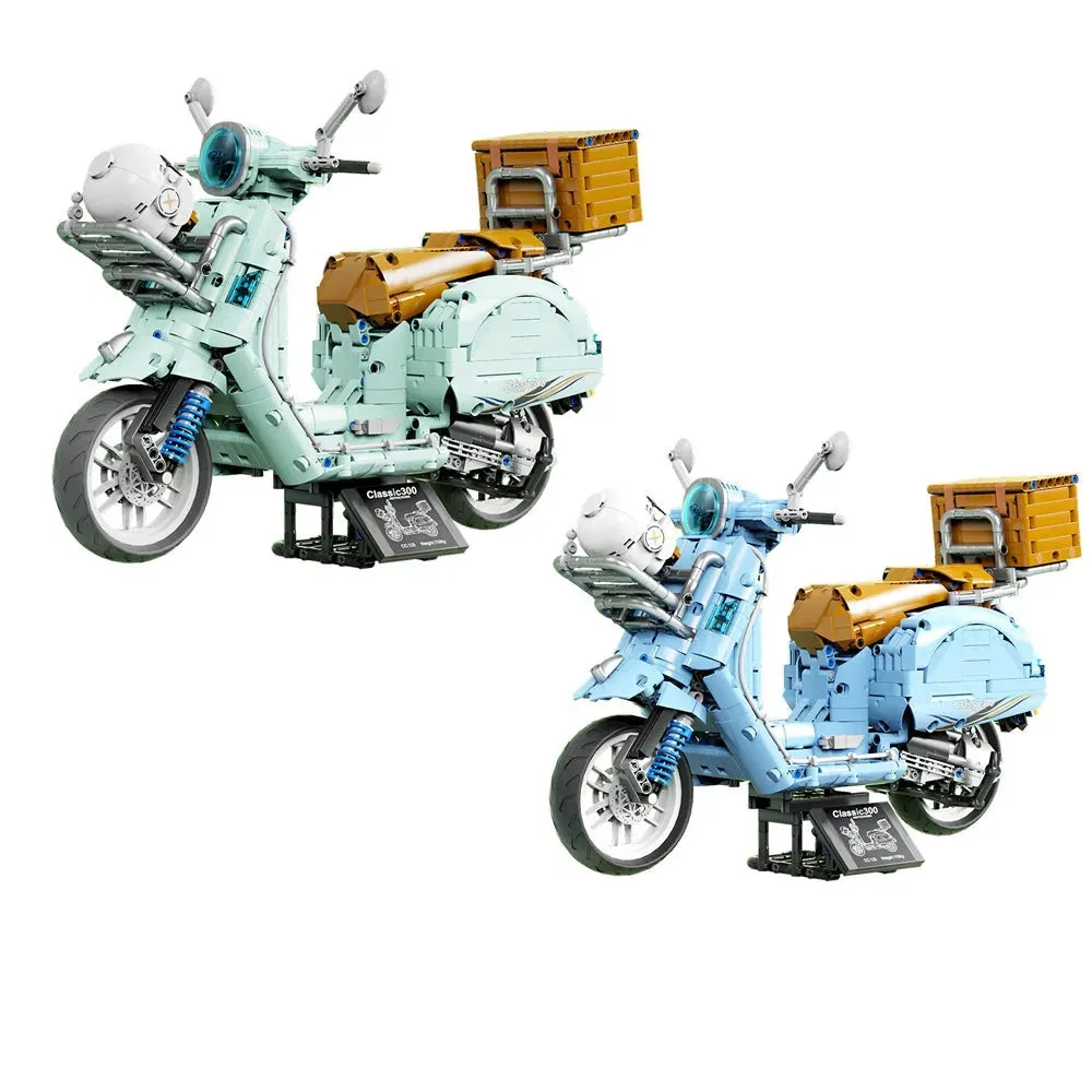 Tech MOC T4025B Vespa Classic 300 Motorcycle Bricks Toys