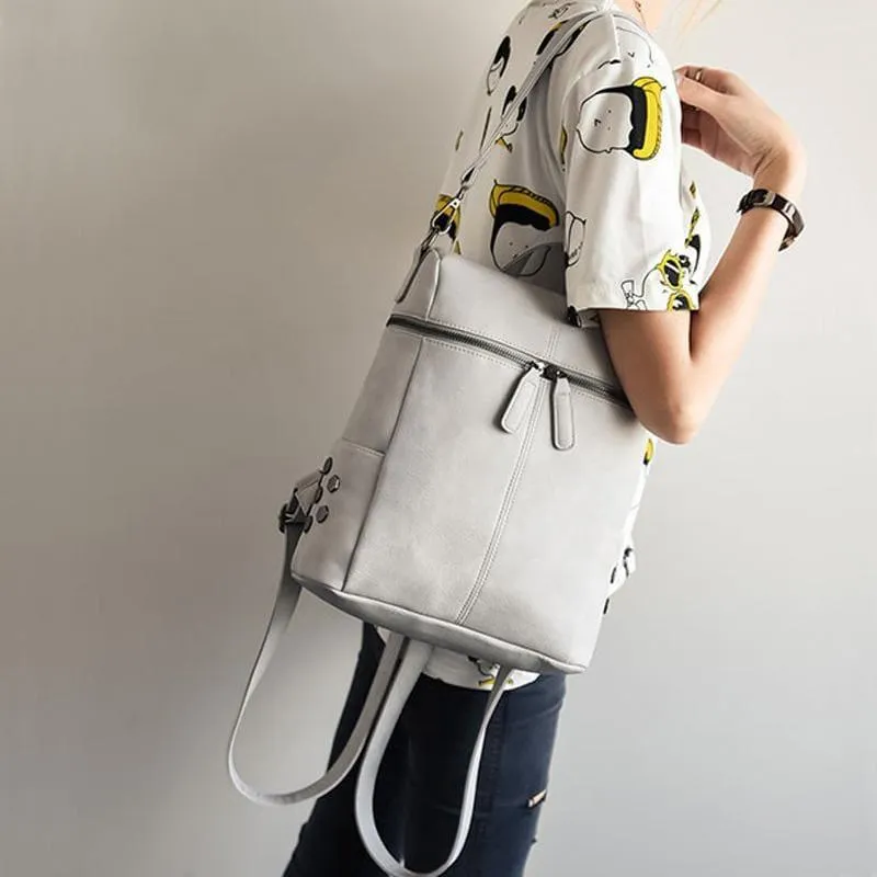 Teenage Girls School Bags Fashion Vintage Solid Black Shoulder Bag