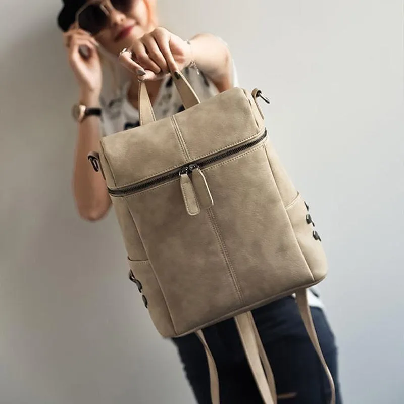 Teenage Girls School Bags Fashion Vintage Solid Black Shoulder Bag