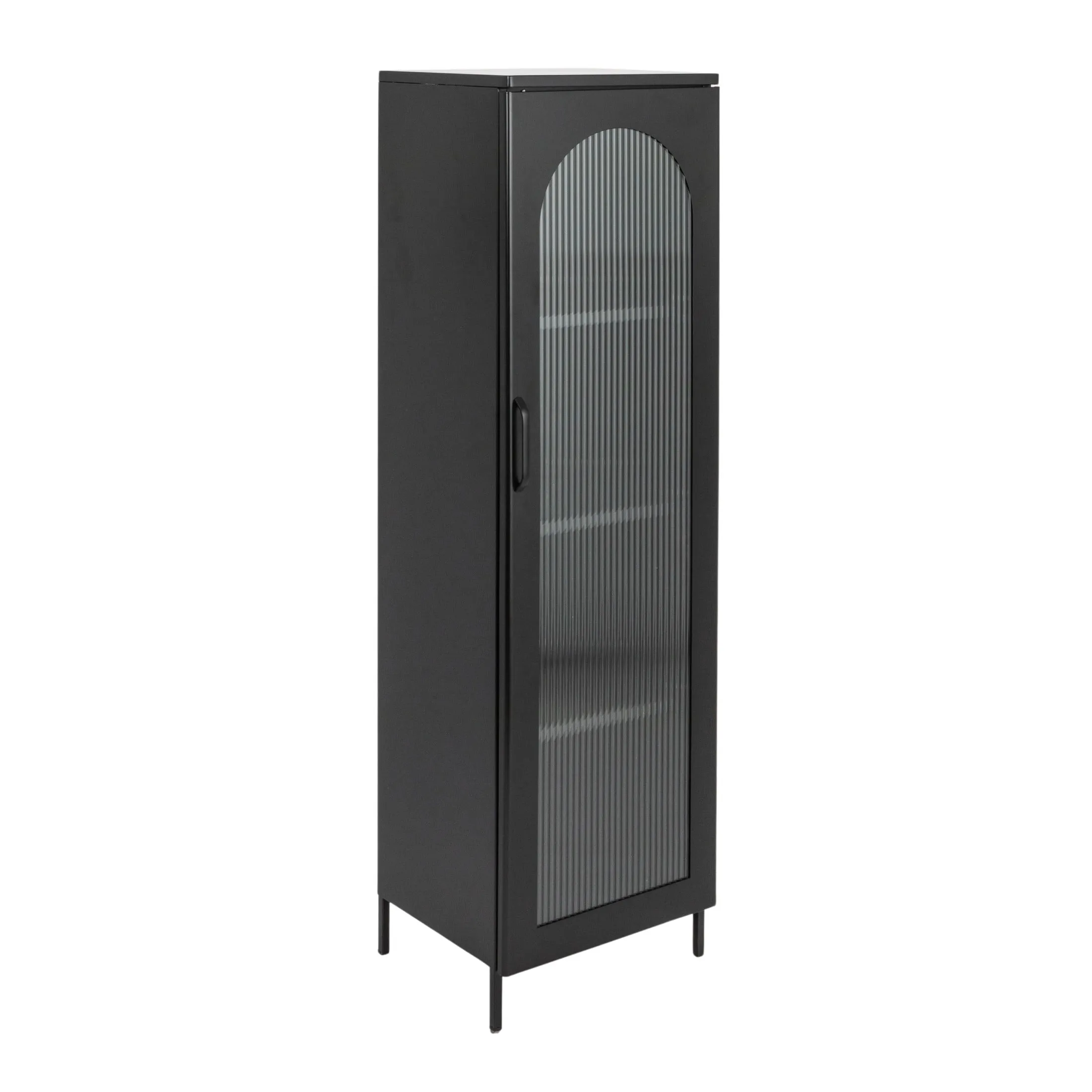 timeless Solstice Wide Metal Accent Cabinet with 2 Adjustable Storage Shelves and Arched Glass Door, Dark Green