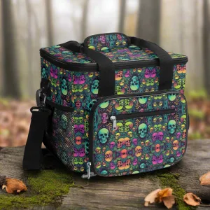 Trippy Skulls Insulated Leakproof Cooler Bag Lunch Box