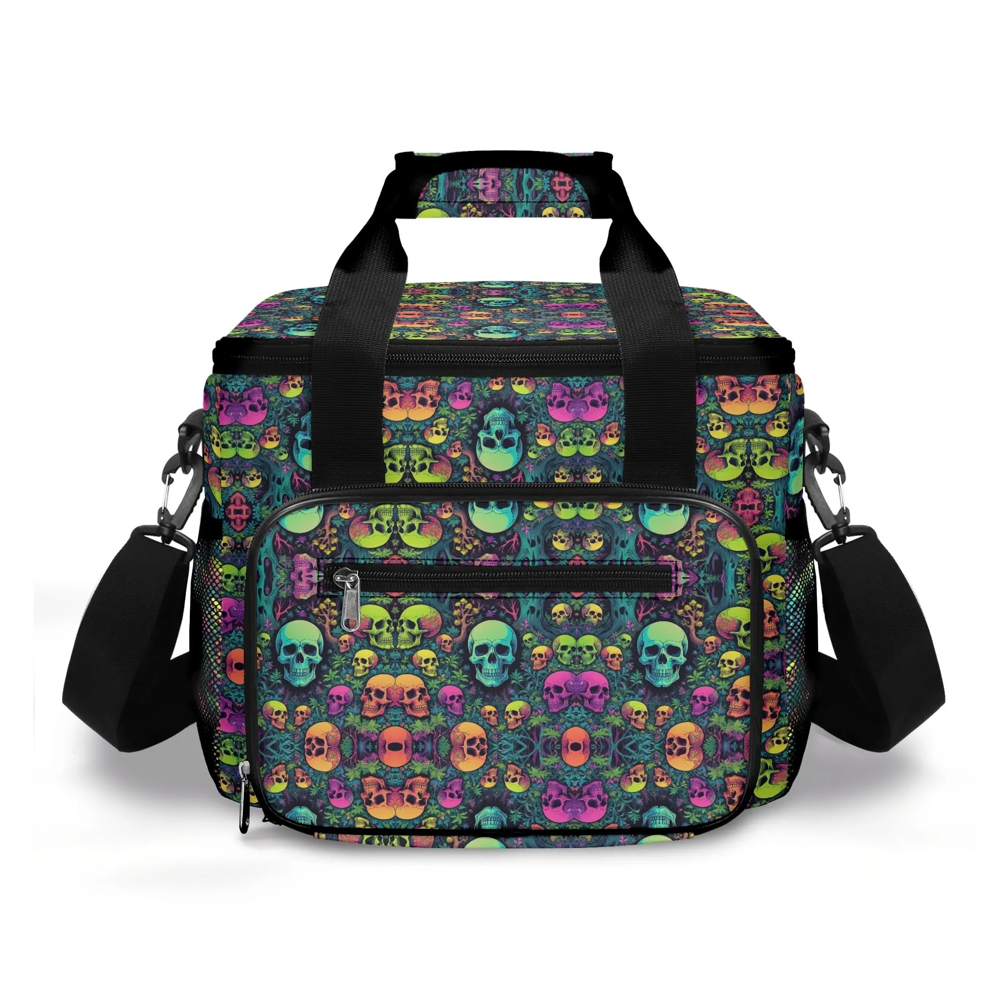 Trippy Skulls Insulated Leakproof Cooler Bag Lunch Box