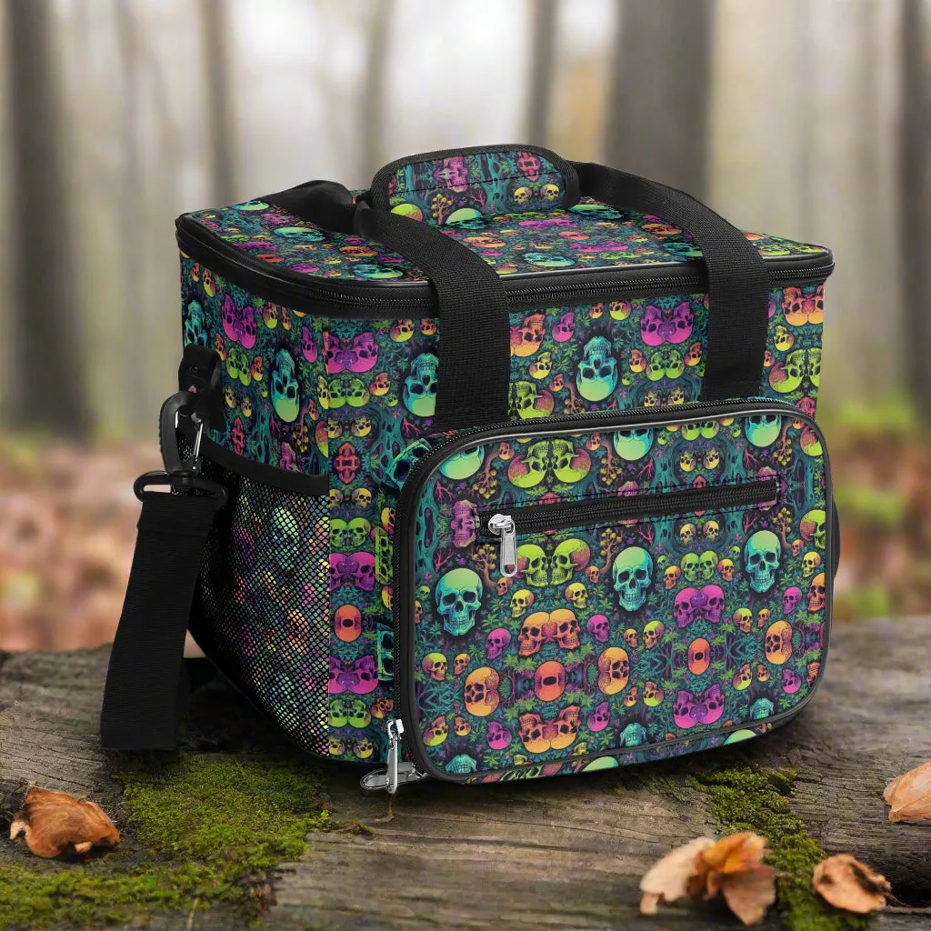 Trippy Skulls Insulated Leakproof Cooler Bag Lunch Box