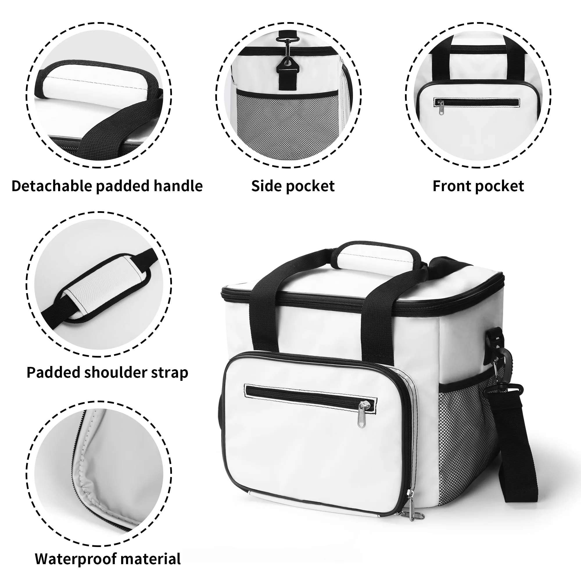 Trippy Skulls Insulated Leakproof Cooler Bag Lunch Box
