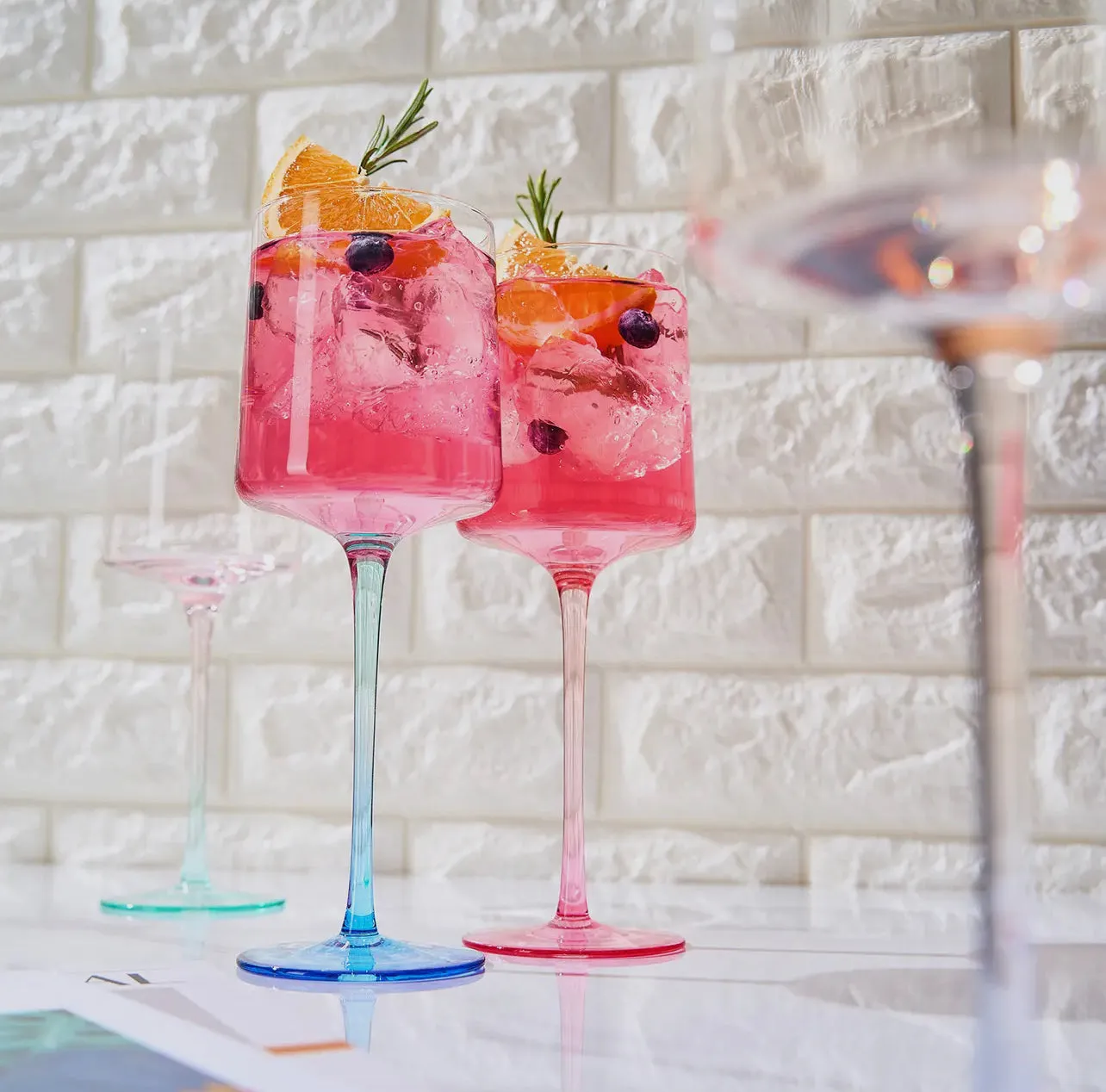 two tone crystal wine glass {set of 4}