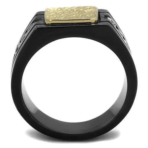 Two-Tone IP Gold (Ion Plating) Stainless Steel Ring with AAA Grade CZ in Clear for Women Style TK2519