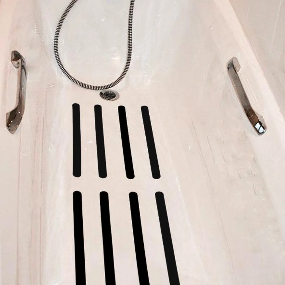 Ultimate Anti-Slip Grip: Self-Adhesive Safety Stickers - 8 Black Strips