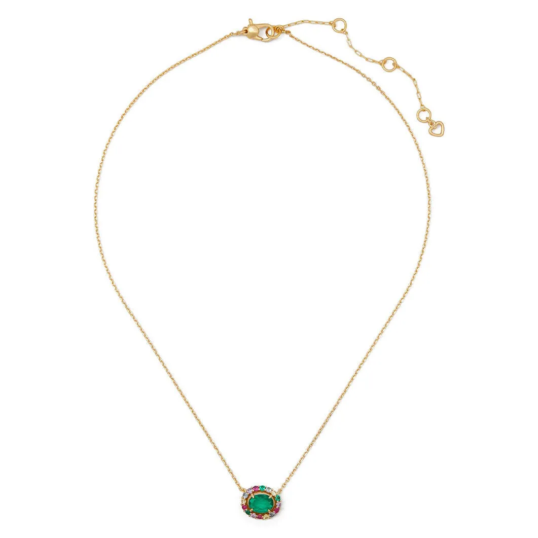 Victoria Mini Pendant in Green Multi & Gold