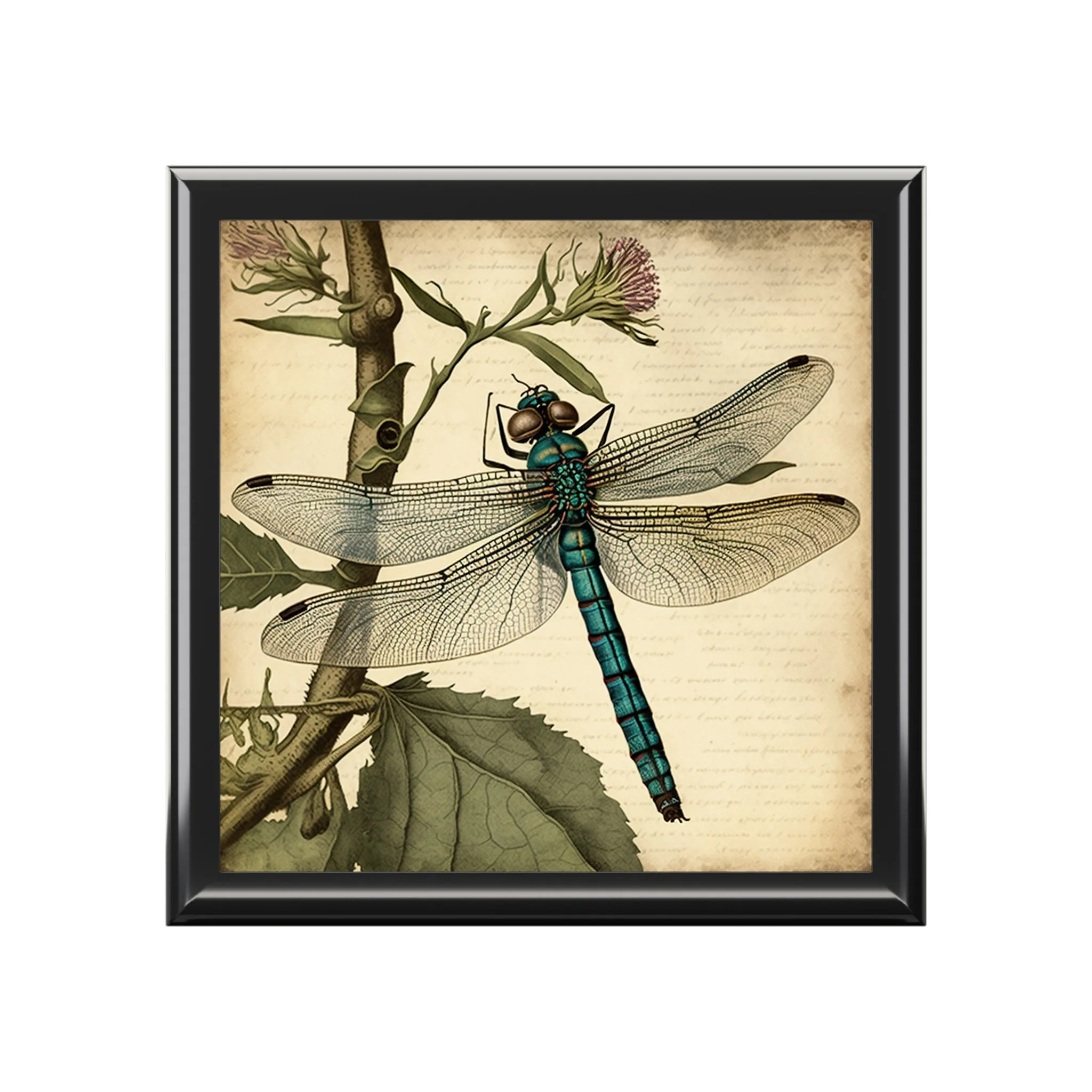 Vintage Dragonfly Wooden Keepsake Jewelry Box
