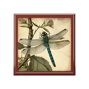 Vintage Dragonfly Wooden Keepsake Jewelry Box