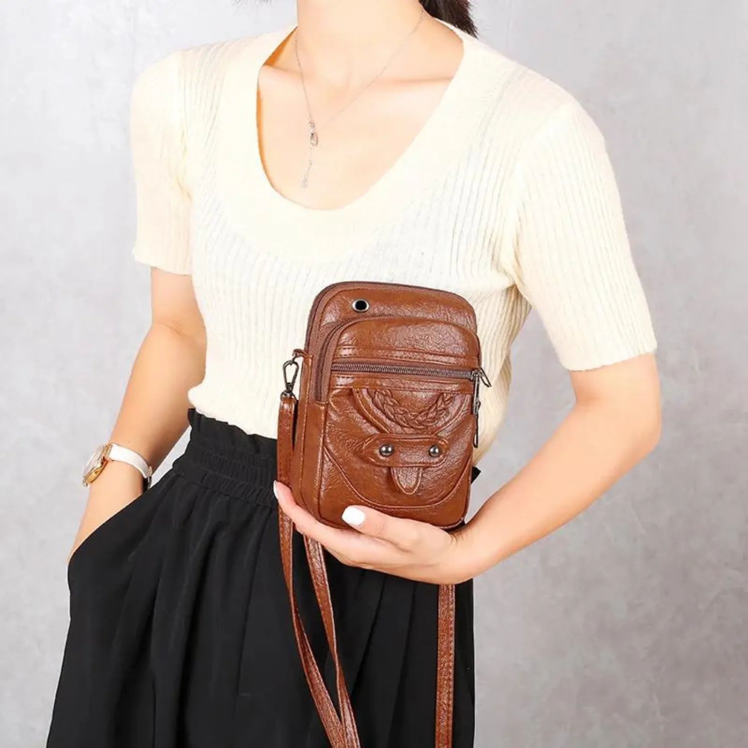 Vintage-Inspired Artisan Crossbody Bag