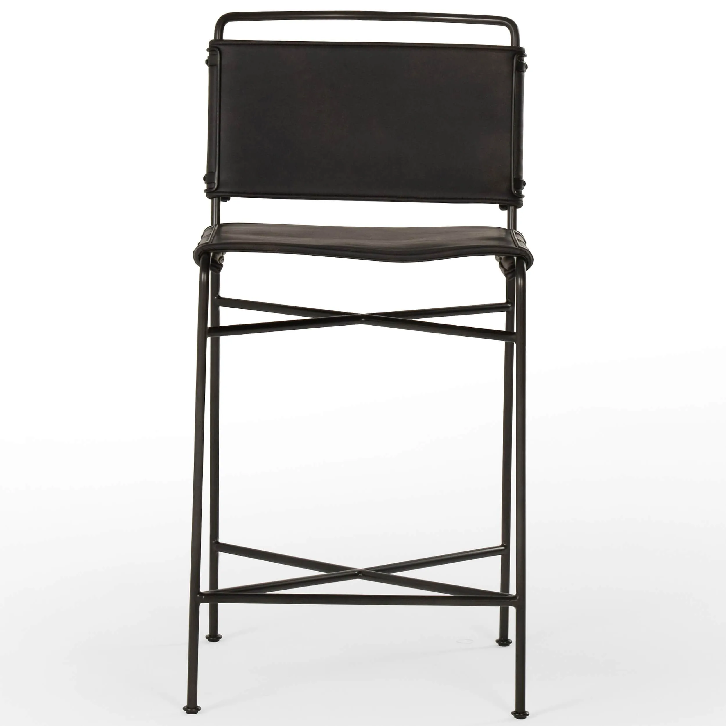 Wharton Bar & Counter Stool, Distressed Black, Set of 2