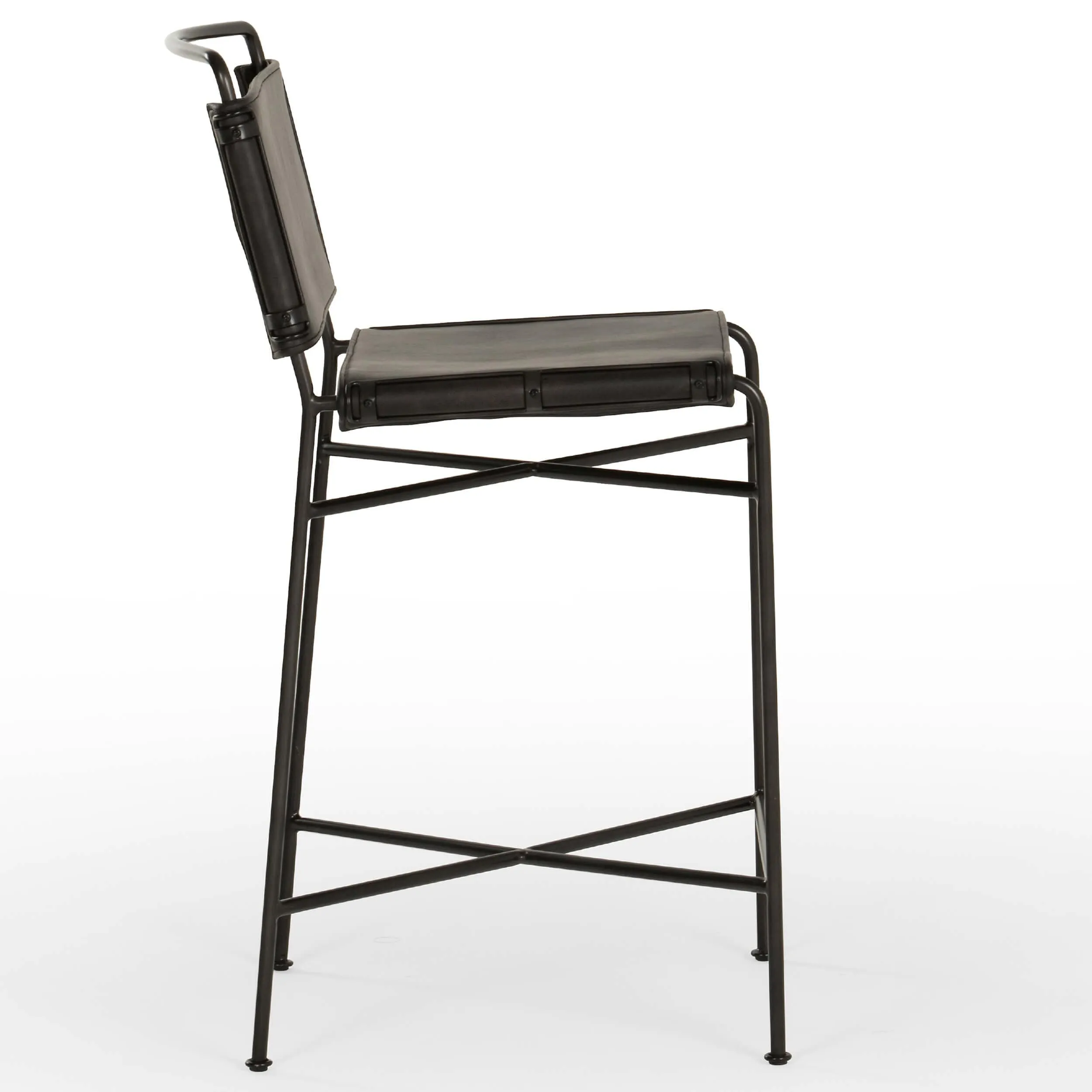 Wharton Bar & Counter Stool, Distressed Black, Set of 2