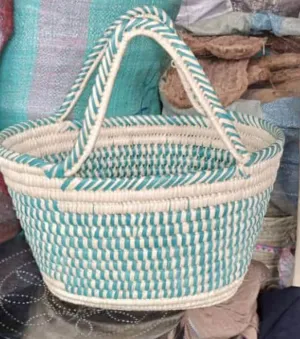White and green shopping basket with free shipping world wide