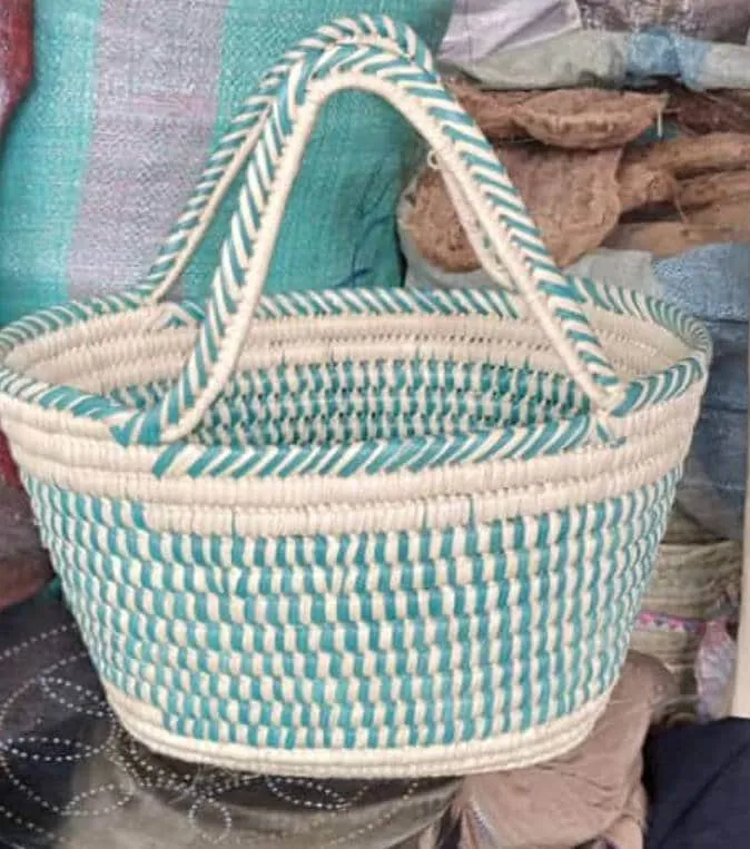 White and green shopping basket with free shipping world wide