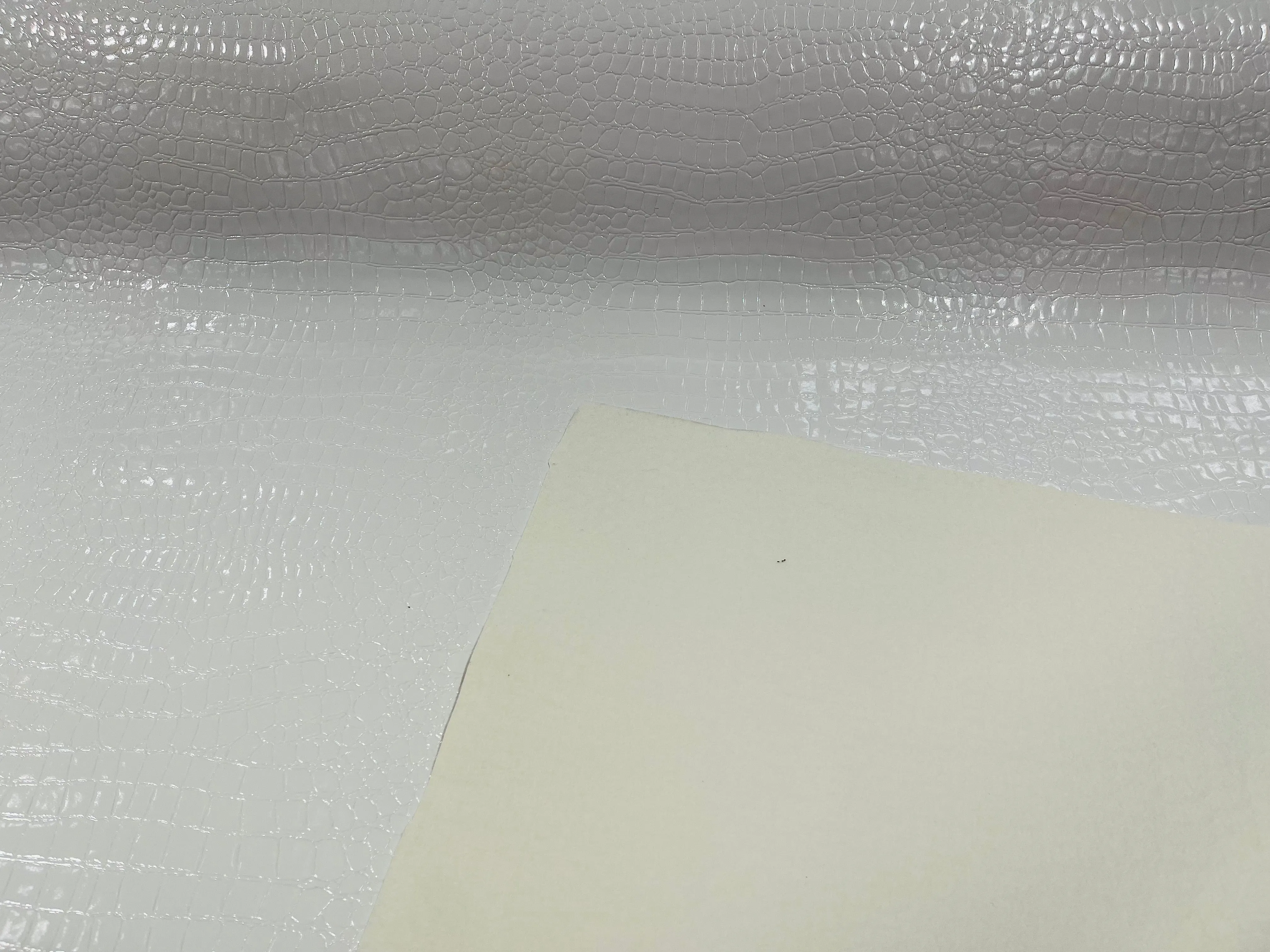 White Faux Crocodile Vinyl Embossed 3D Scales-Faux Leather-Sold By Yard