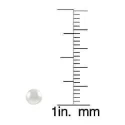 White Gold Ball Earrings High Polished 3MM - 10MM 14k with Silicone Protected Gold Pushbacks