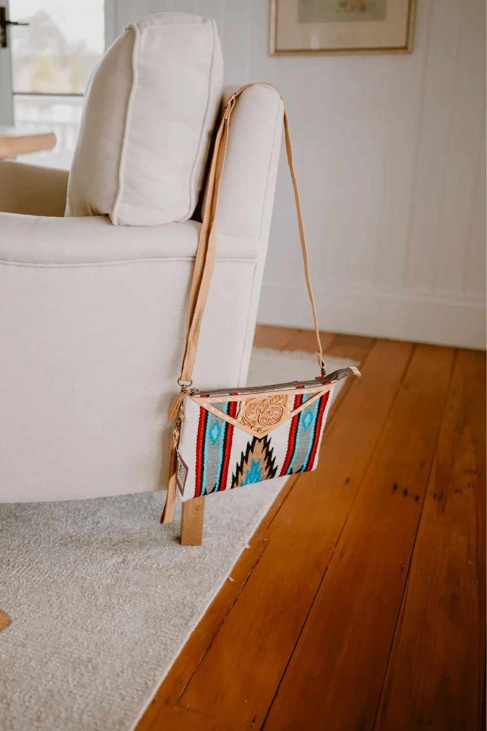 White Saddle Bag/ Clutch