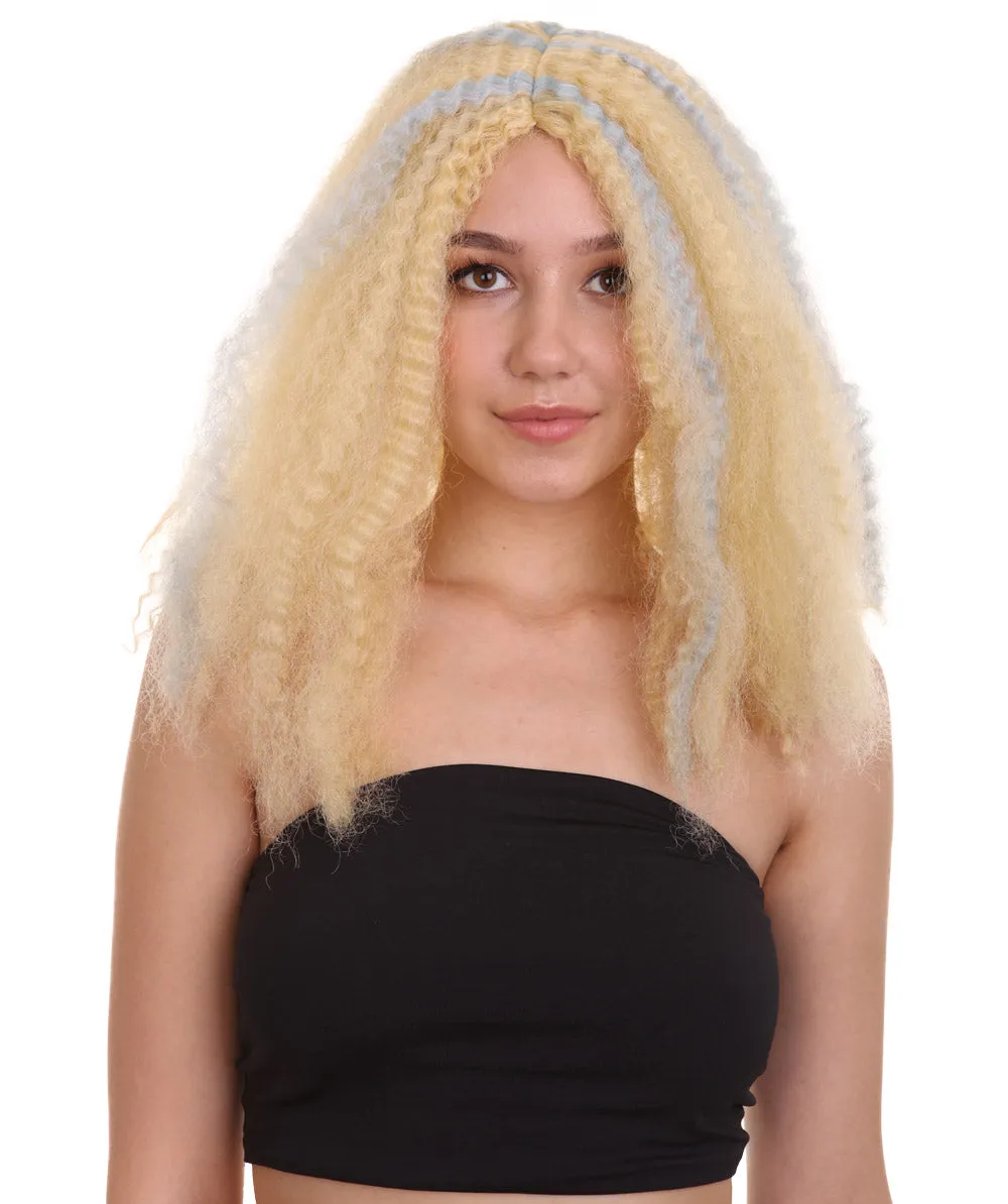 Women's Shoulder Length Curly Wig Multi Colored | Premium Breathable Capless Cap