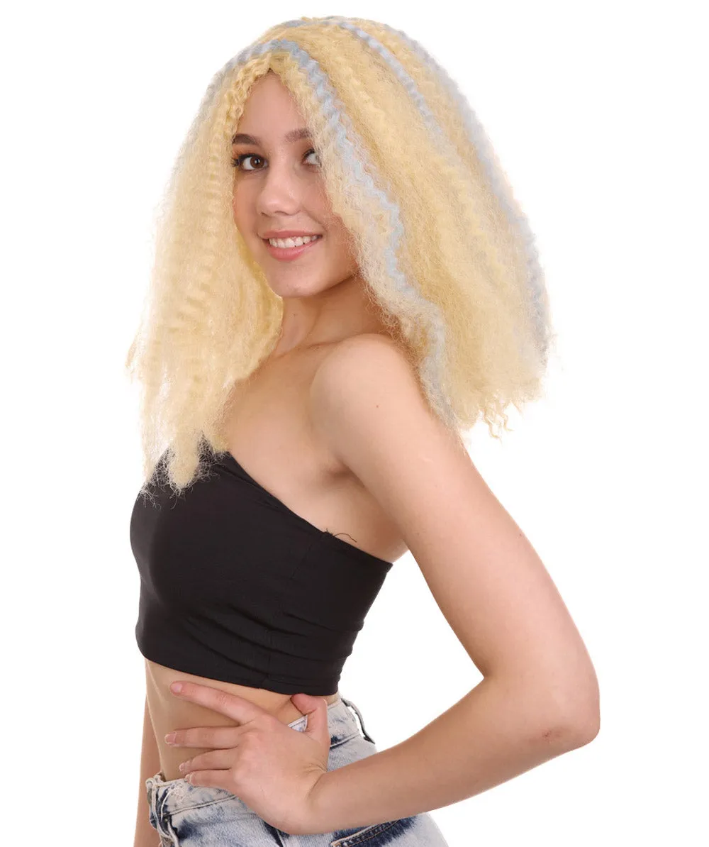 Women's Shoulder Length Curly Wig Multi Colored | Premium Breathable Capless Cap