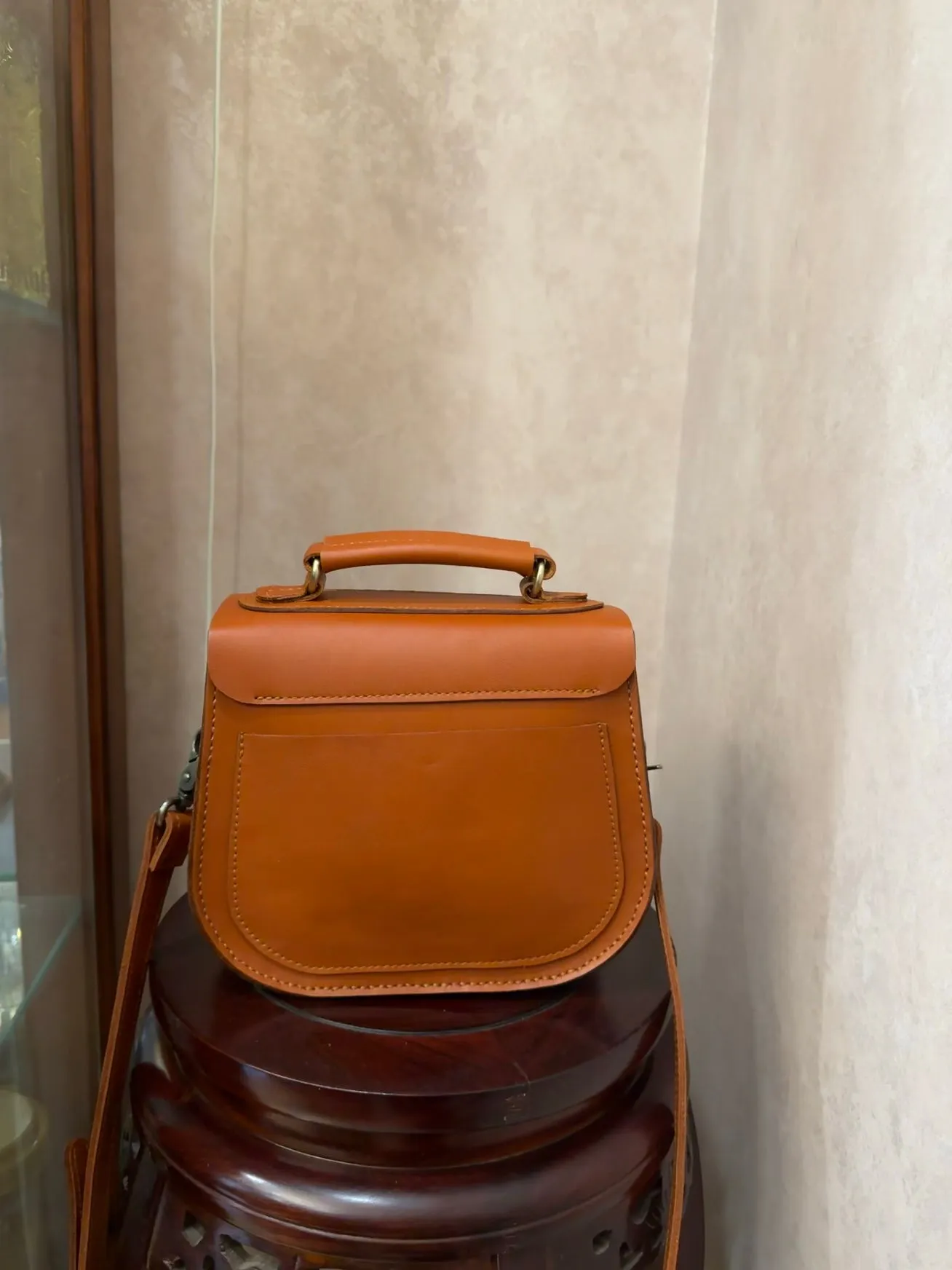 Women's Small Leather Crossbody Saddle Bag Handmade Saddle Leather Crossbody Bag