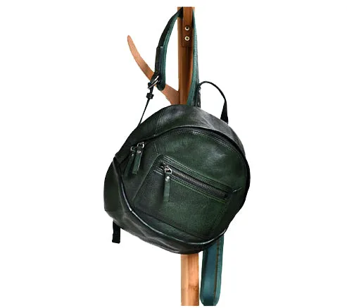YAAGLE Girls' Casual Genuine Leather Mini Zipper Backpack YG9082