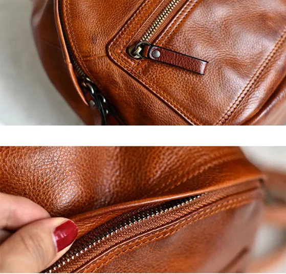 YAAGLE Girls' Casual Genuine Leather Mini Zipper Backpack YG9082
