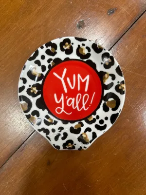 YUM Y'ALL LEOPARD SPOON REST